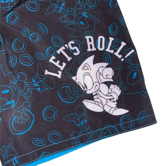 Sonic Boys Elastic Waist Swmming Trunks-Black/Blue-Size 10/12-GUC - Picture 2 of 6